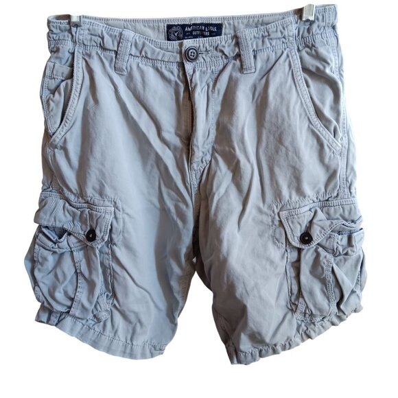 American Eagle Outfitters Mens Cargo Shorts Size 322 Gray Cotton - Picture 1 of 3